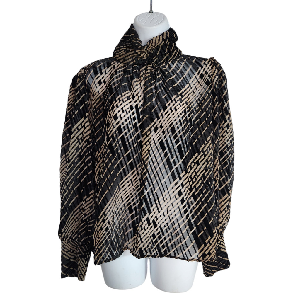 Pascal Velvet Print Sheer Top XL